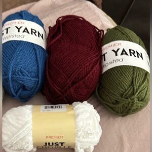 LOT Of 3 Mixed Premier JUST YARN  Worsted 2.11 oz / Skein* - 1 Just Chenille